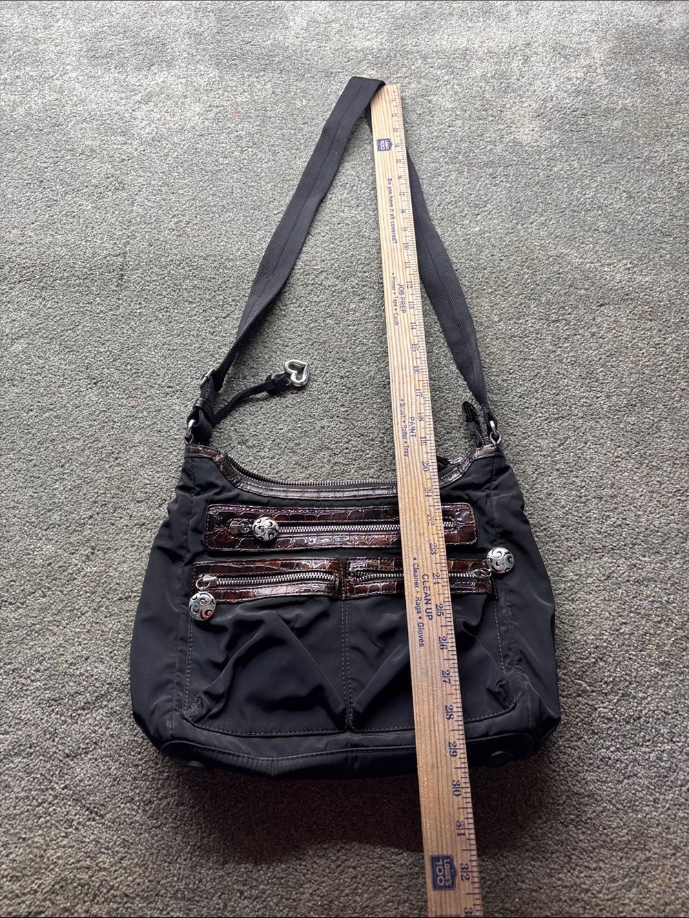 Brighton bag Black Crossbody Shoulder Bag Decorative Zippers